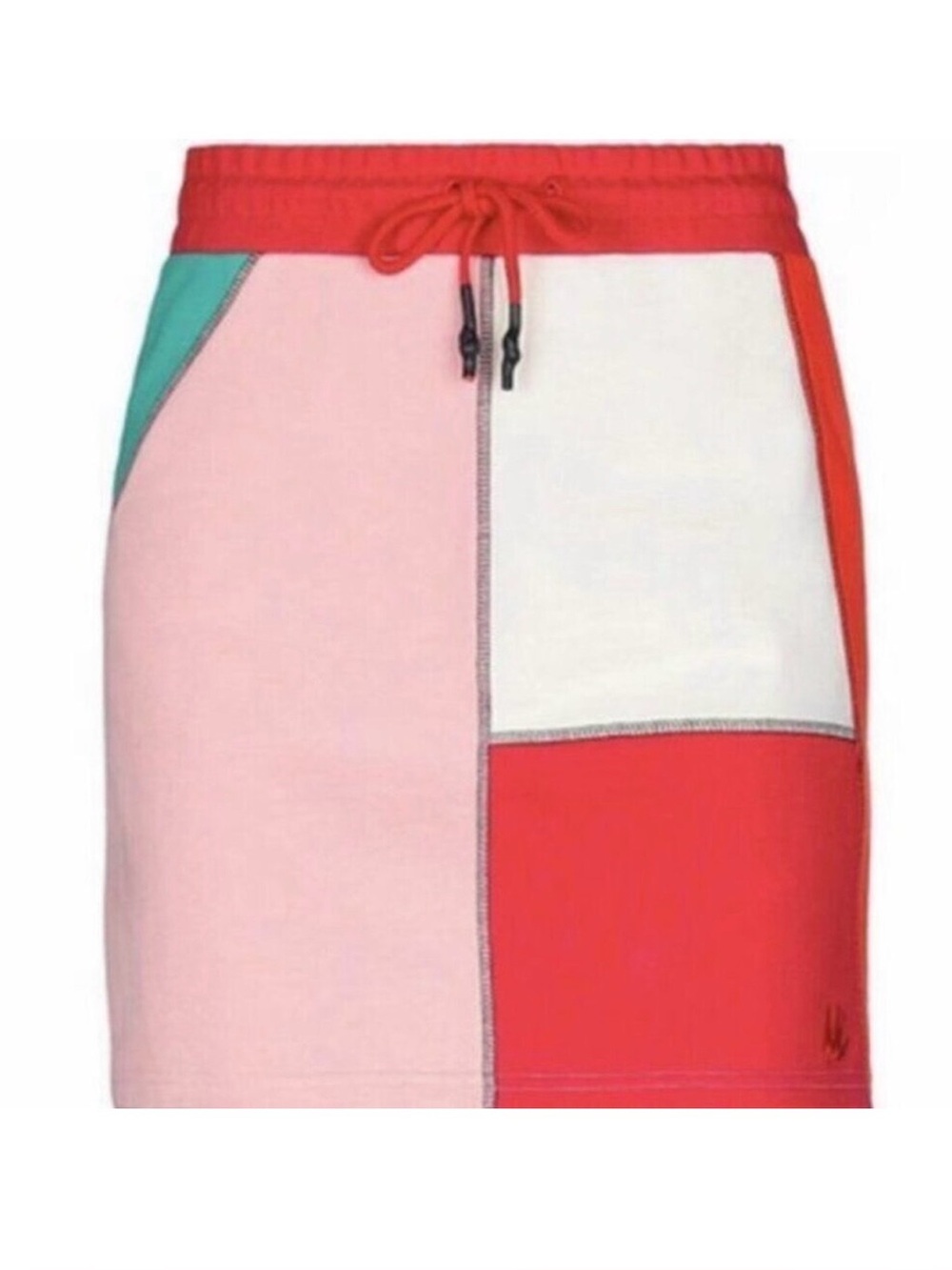 McQ by Alexander McQueen swallow colorblock French cotton-terry mini skirt Small